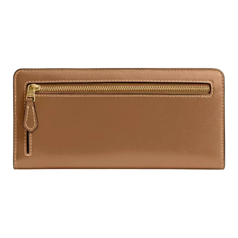COACH Calfskin Wallet Trumpets Women's Honey Brown-1