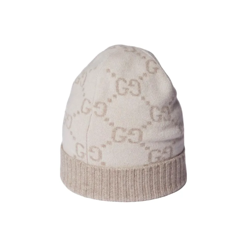 GUCCI Cashmere Beanies Women's Ecru-1