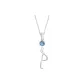 Plain Chain+Pendant+Crystal Diamond Blue+Letter P
