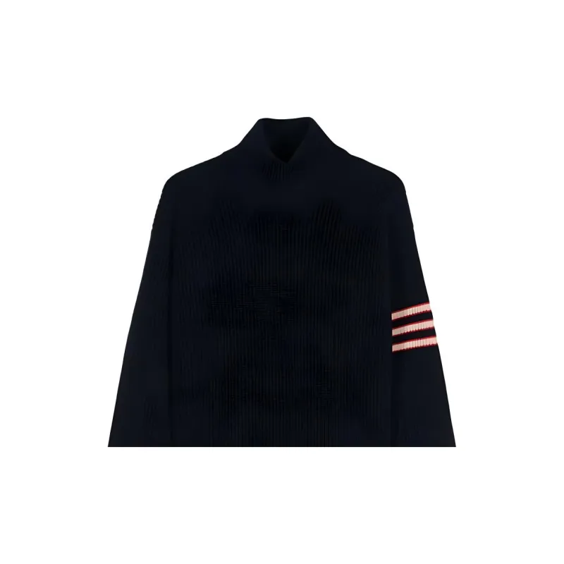 BALLY Striped Turtleneck Knitted Jumper-4