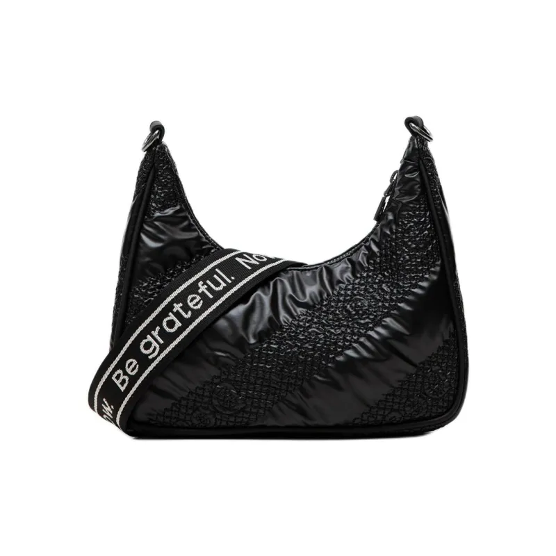 Desigual PU Crescent Bag, Crossbody Bag, Shoulder Bag Regular Women's Black-1
