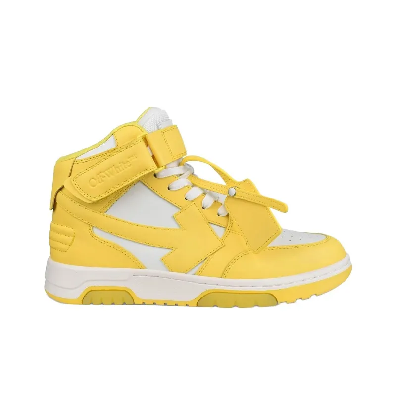 OFF WHITE High Top Skateboard Shoes Men's Yellow-1