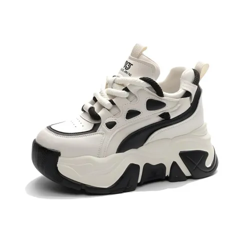 Shangjinni Lightweight Height Increasing Low Top Chunky Sneakers Women's