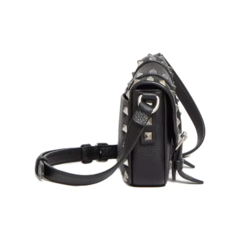 Valentino ROCKSTUD Grained Calfskin Crossbody Bag Shoulder Bag Mini Unisex Black-2