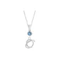 Plain Chain+Pendant+Crystal Diamond Blue+Letter O