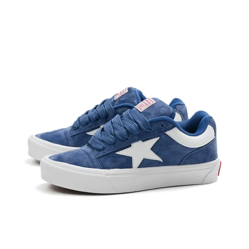 UNNCC Anti Slip Wear Resistant Low Top Skateboard Shoes Unisex Dark Blue-2