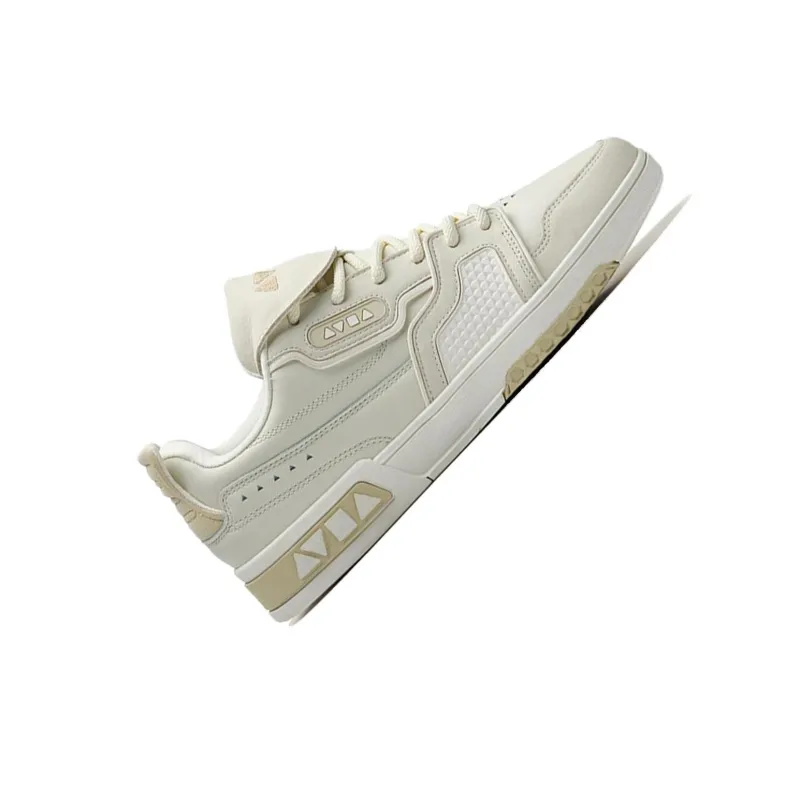 Anta Qiuyou Slip-Resistant Cushioning Abrasion-Resistant Low-Top Skateboard Shoes Men's White Yellow-2