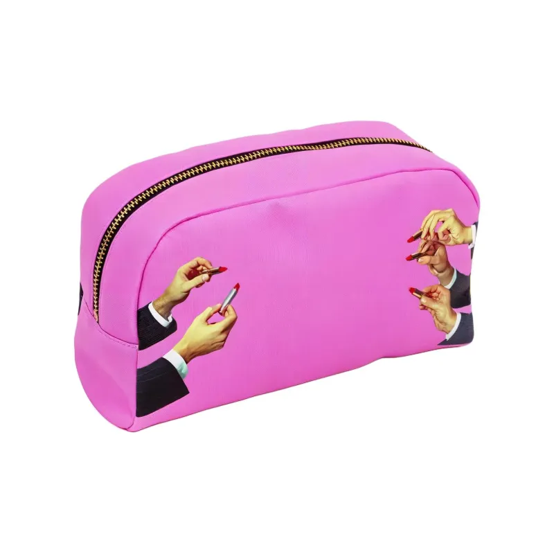 SELETTI Lipstick Print Makeup Bag-2