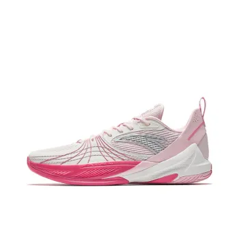 Anta Speed Decision 6 Anti Slip And Wear Resistant Breathable Low Top Basketball Shoes Men's Pink White