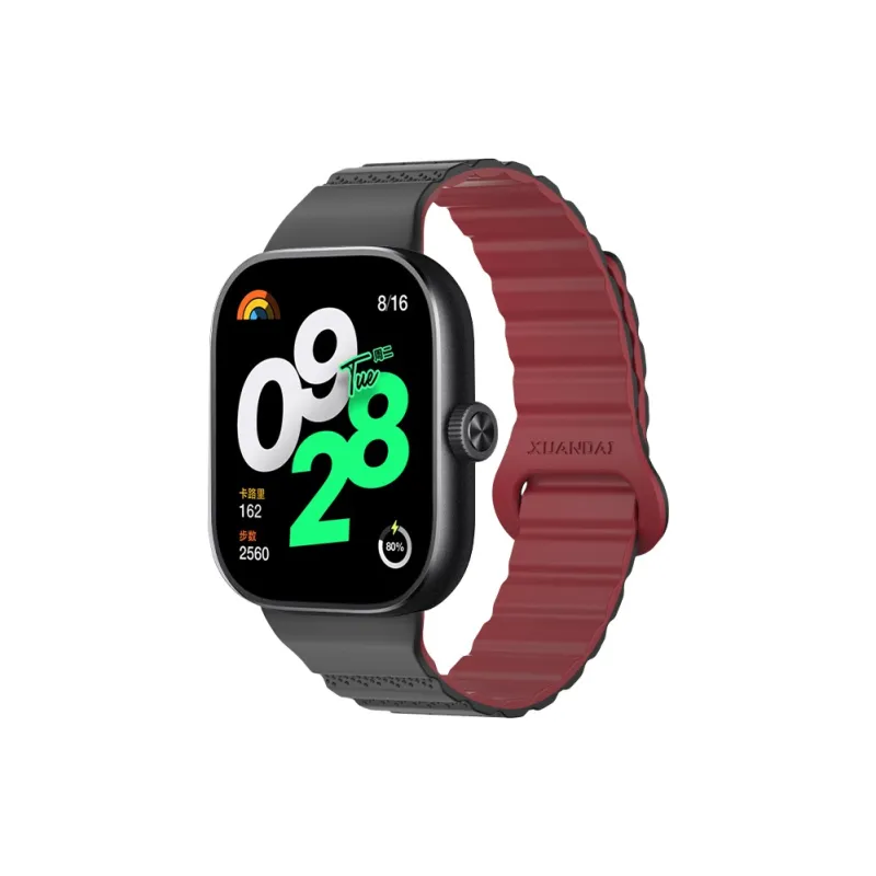 IBOANN Watch Band Red Beige Compatibility Silicone Material-15
