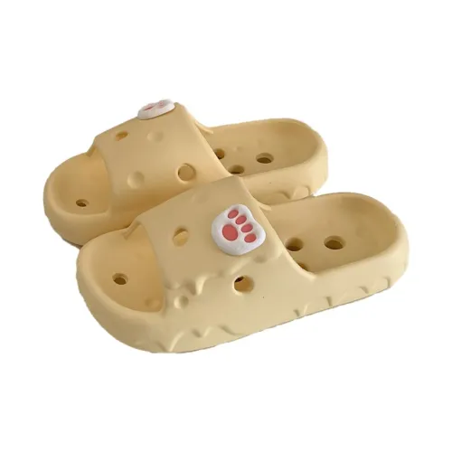 Thin Strips Sandal Slippers Unisex Light Yellow