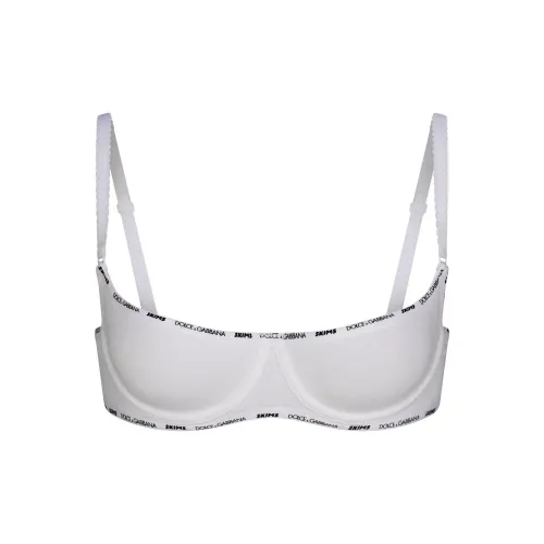 Skims X Dolce&Gabbana Cotton Jersey Unlined Balconette Bra Snow