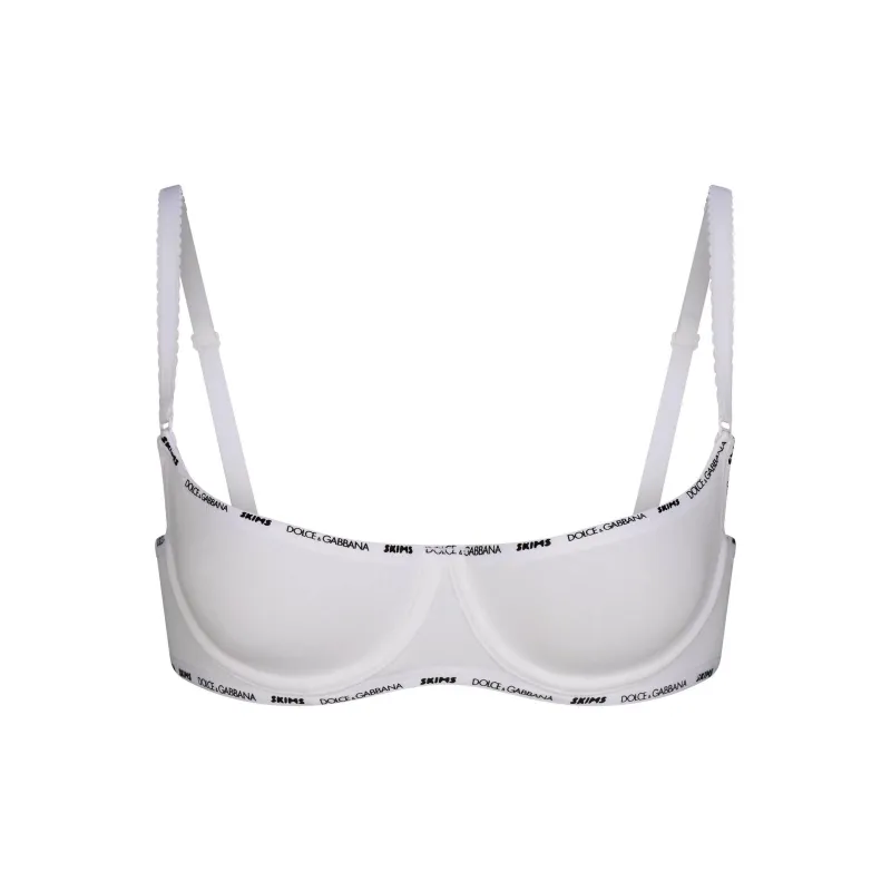Skims X Dolce&Gabbana Cotton Jersey Unlined Balconette Bra Snow-0