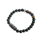 Multicolor Colored Glaze Zigzag 2 Eye Dzi Bead Beaded Bracelet