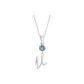 Plain Chain+Pendant+Crystal Diamond Blue+Letter U