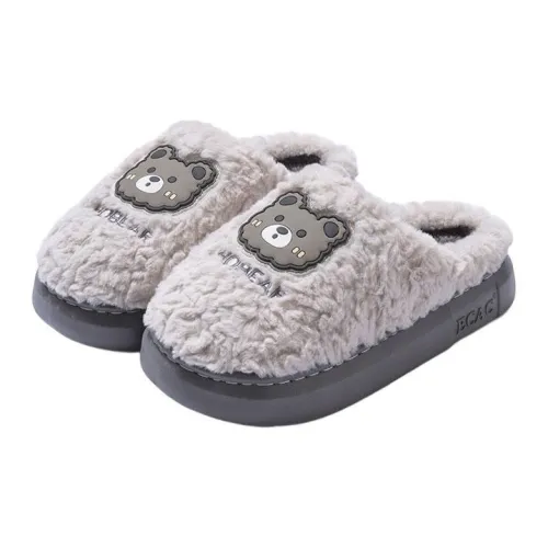 ECAC Cute Rabbit Cotton Slippers For Women's, Indoor Home Plush Warm Couple Slippers, Women's Winter Shoes