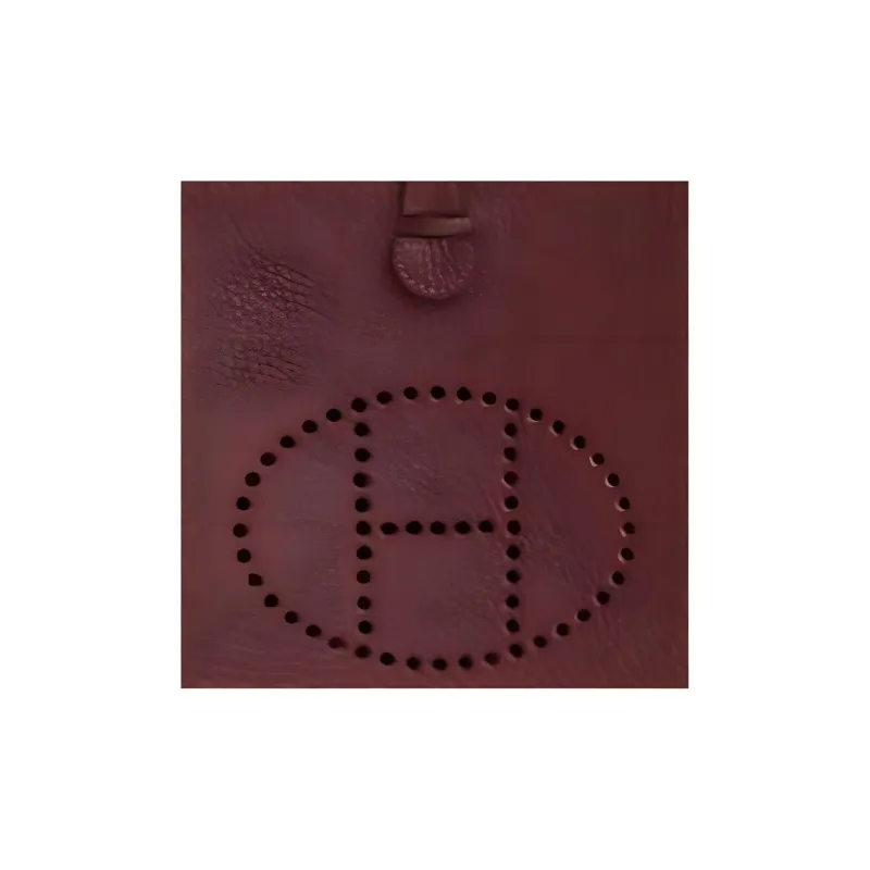 HERMES Evelyne Clemence Cow Leather Shoulder Bag, Crossbody Bag Unisex Burgundy-1