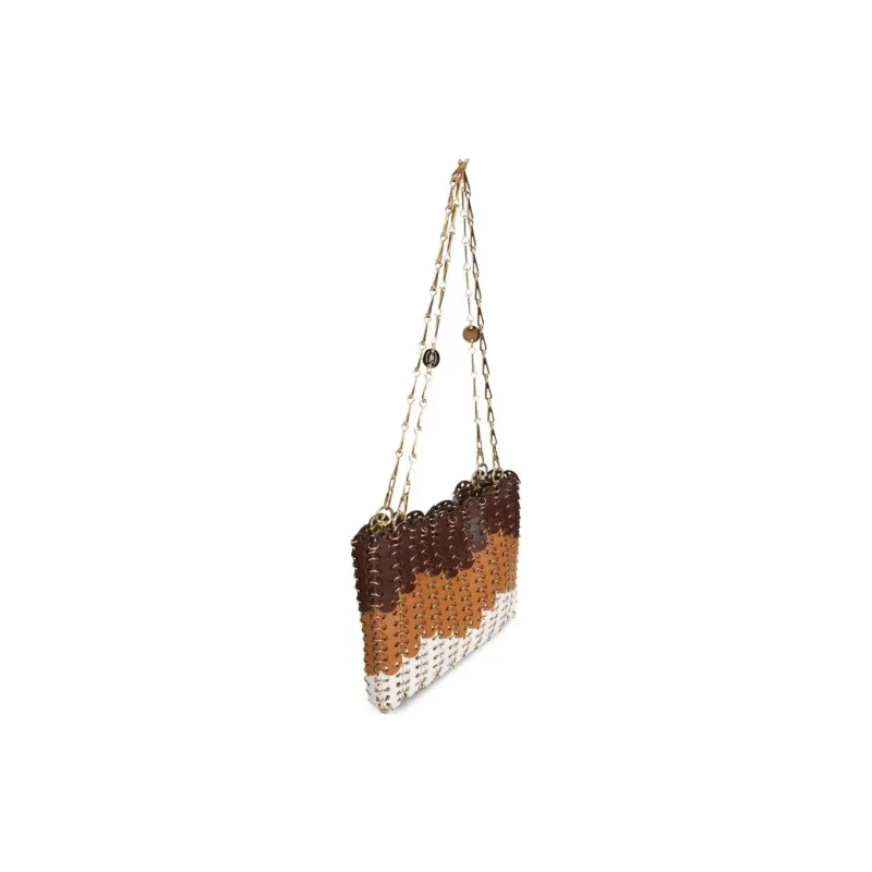 Paco Rabanne Cow Leather Crossbody Bag Shoulder Bag Women's White & Multicolor-1