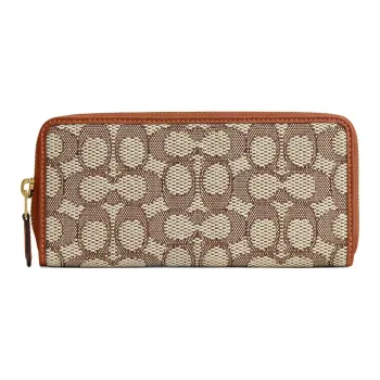 COACH Jacquard Wallet Small Size Women's Cocoa Painted Amber