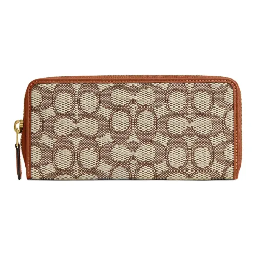 COACH Jacquard Wallet Small Size Women's Cocoa Painted Amber