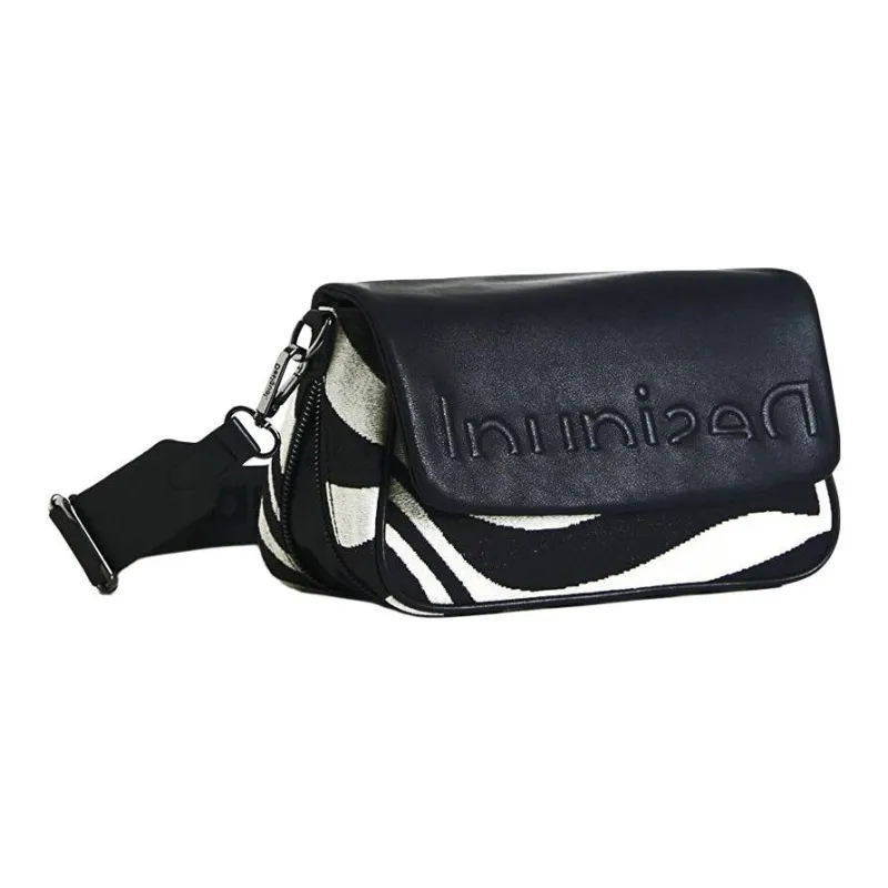 Desigual Polyurethane Shoulder Bag, Crossbody Bag Women's Black & White-1