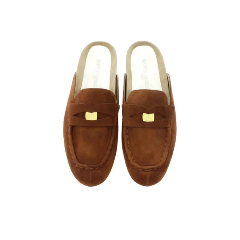 INES DE LA FRESSANGE Closed Toe Slippers Women's Brown-4