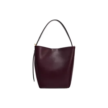 ZARA PU Bucket Bags One Shoulder Handbags Medium Size Women's Bright Red