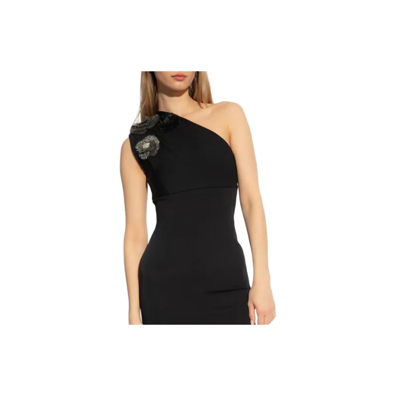BALMAIN One Shoulder Mini Dress-3
