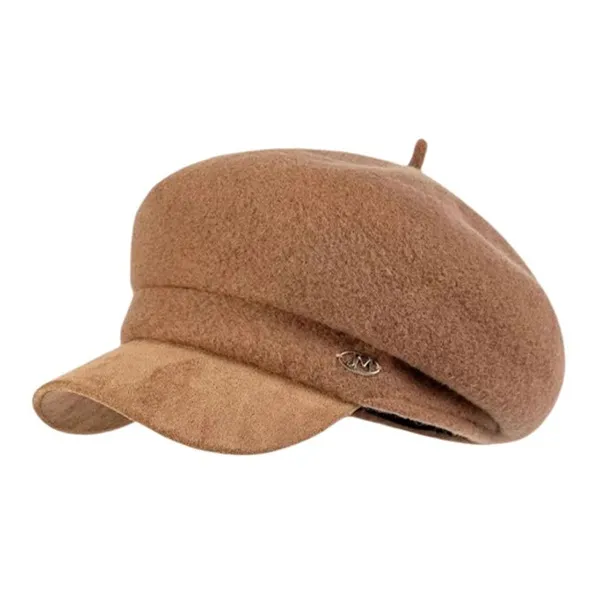 Peach Tea Wool Blend Berets Women's-4