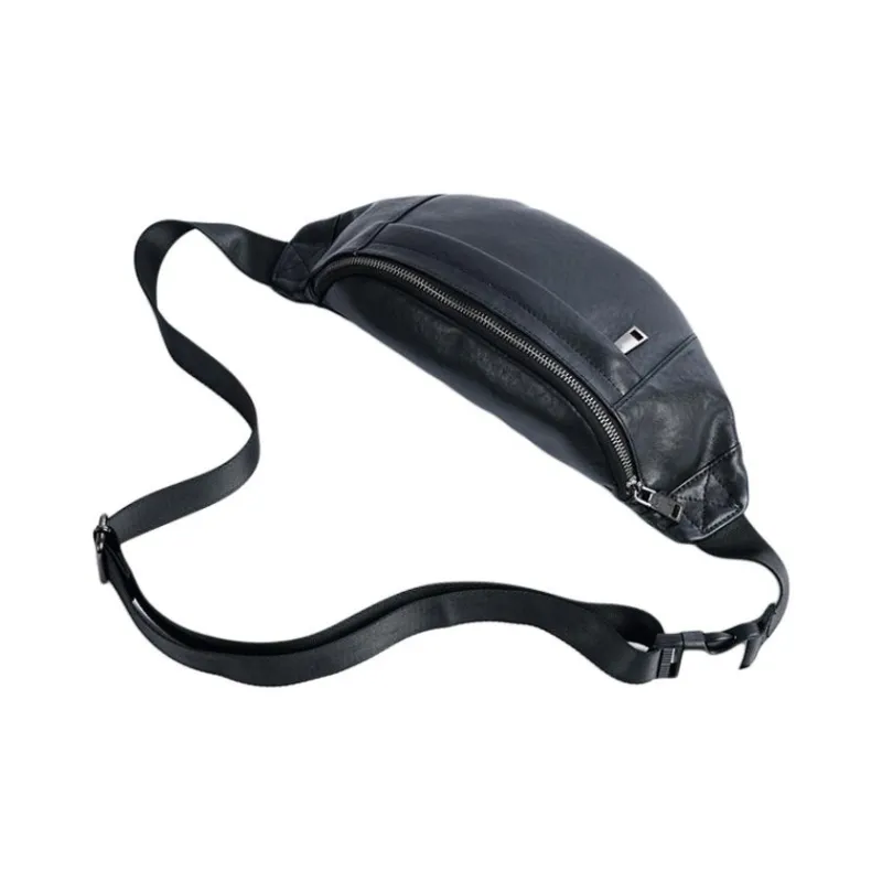 DOSRFINI Cow Leather Fanny Pack Regular Men's Black-2