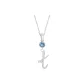 Plain Chain+Pendant+Crystal Diamond Blue+Letter T