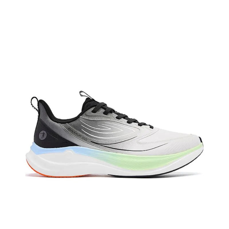 QIAODAN Anti Slip Wear Resistant Low Top Casual Running Shoes Men's Gray Black Green-1