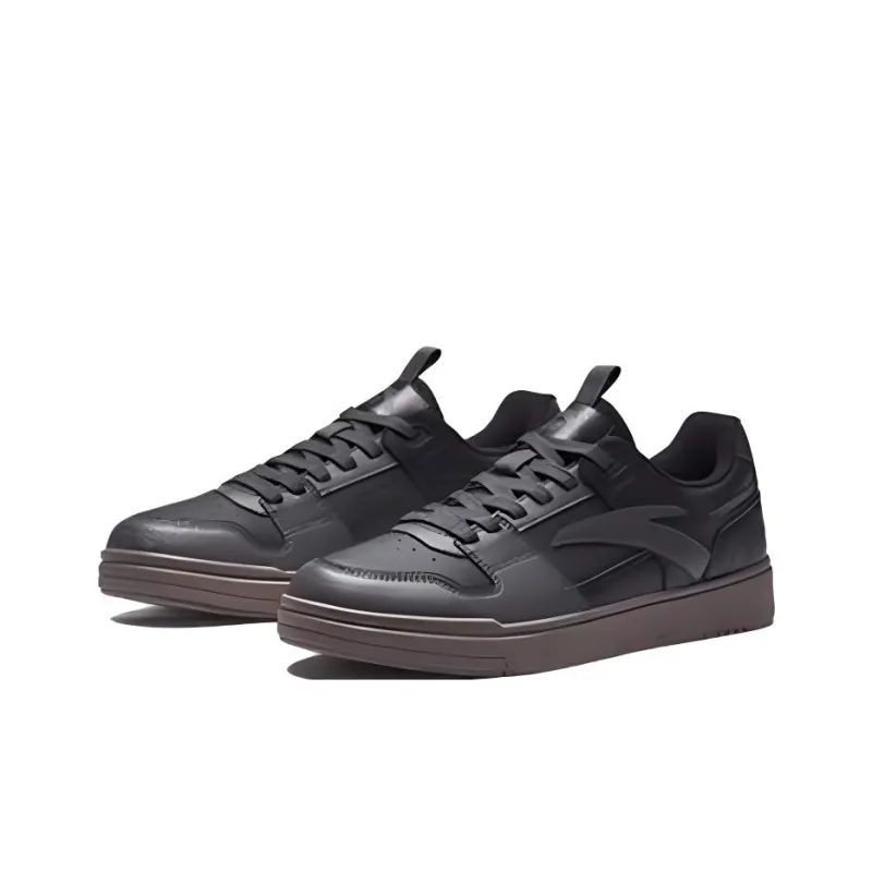 Anta Street Naughty Anti Slip Wear Resistant Low Top Skateboard Shoes Men's Black Gray-1