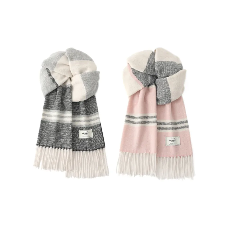 FREE RABBITⅡ Korean Style Fashion Elegance Versatile Warm Fringe Shawl Scarf Unisex-16