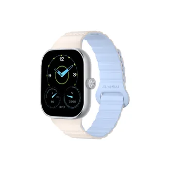 IBOANN Watch Band Red Beige Compatibility Silicone Material