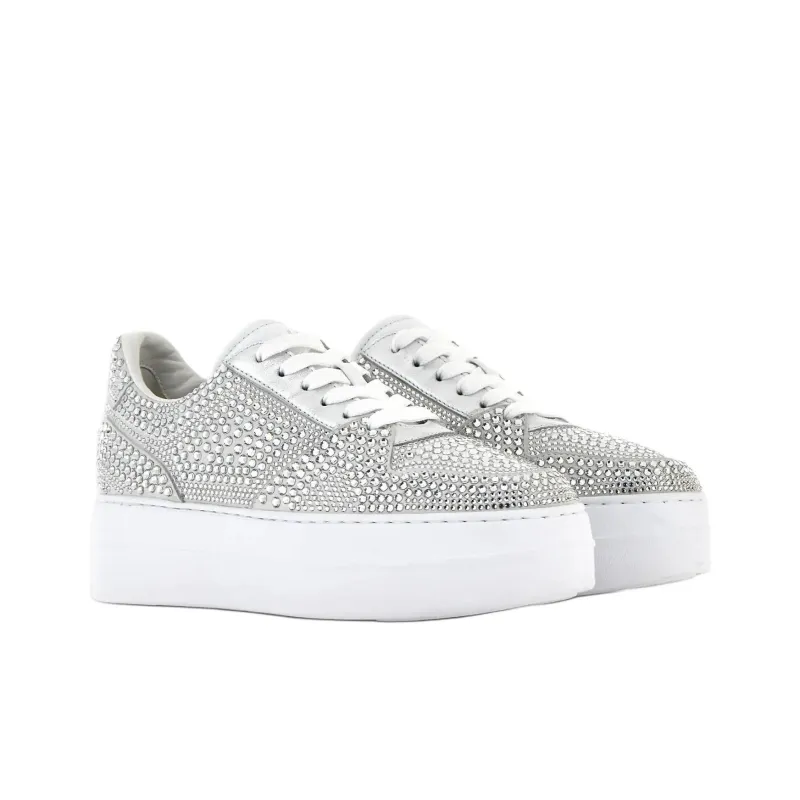 HOGAN Skyscraper Low-Top Skateboard Shoes Women's Silver-2