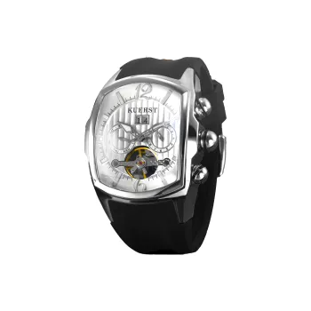 KUERST Automatic Mechanical Movement Rubber Strap Watch Men's Watches Black Dial