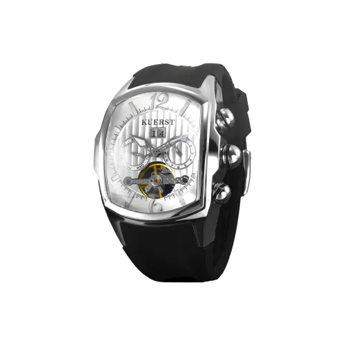 KUERST Automatic Mechanical Movement Rubber Strap Watch Men's Watches Black Dial