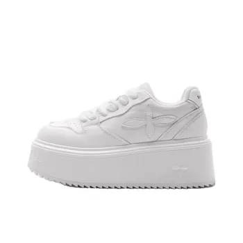 Nrillo Coverage Warm Slip Resistant Cushioning Wear Resistant Height Increasing Low Top Skateboard Shoes Women's White
