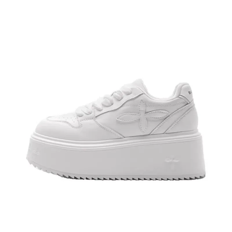 Nrillo Coverage Warm Slip Resistant Cushioning Wear Resistant Height Increasing Low Top Skateboard Shoes Women's White-0