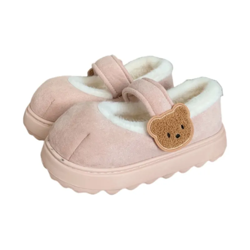 Thin Strips Cotton Slippers Women's, Pink-0