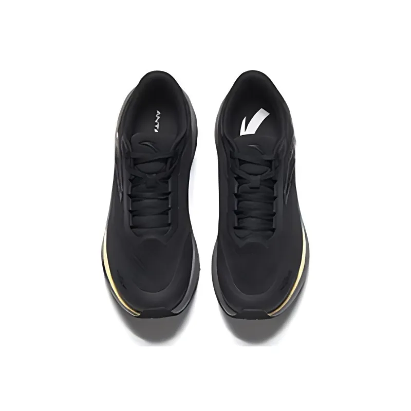 Anta Cushioned Slip Resistant Low Top Casual Running Shoes Men's Black White-2
