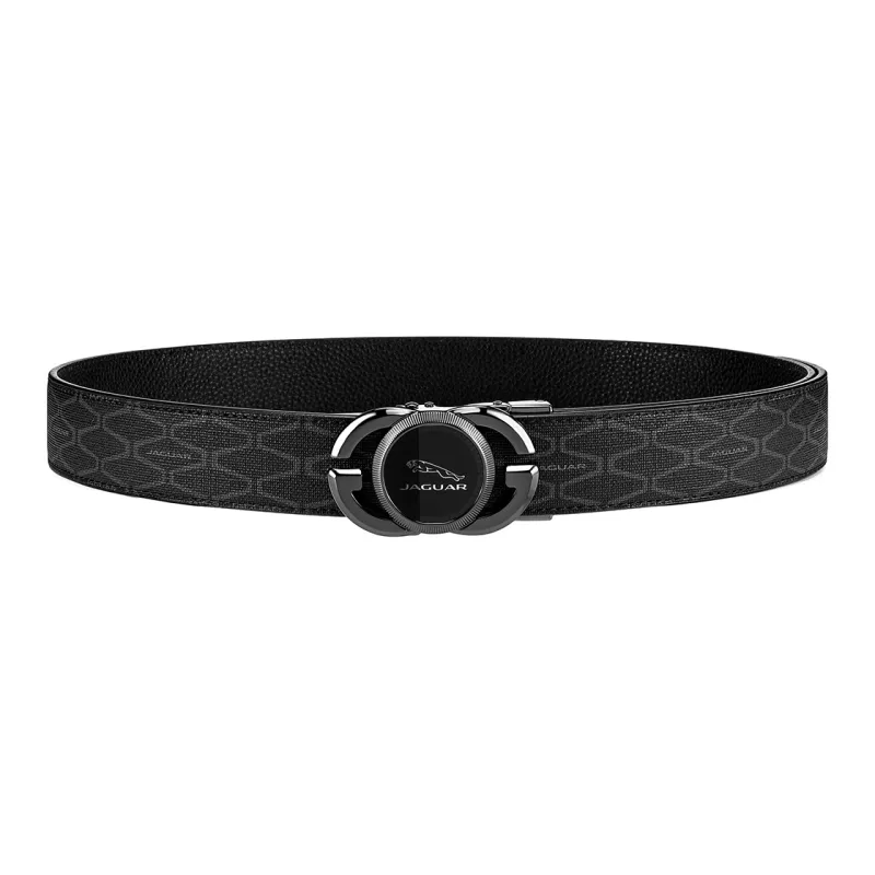 JAGUAR PVC Leather Belts Men's Black Width  3.5cm-2