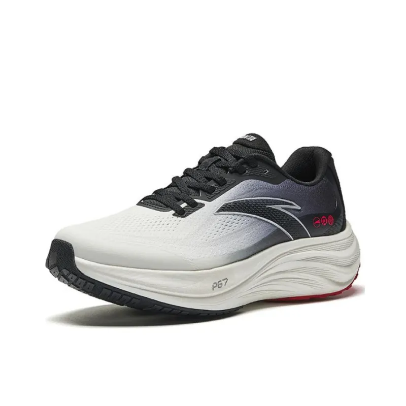 Anta Anti Slip And Wear Resistant Rebound Low Top Casual Running Shoes Men's White Black Red-1