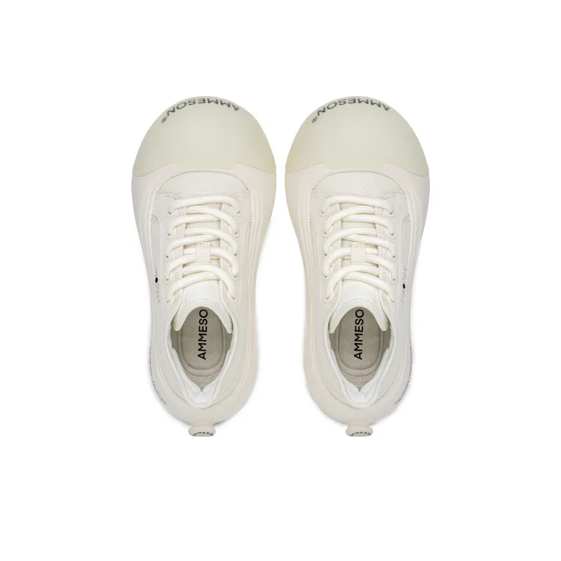 AMMESON Anti Slip Wear Resistant Low Top Skateboard Shoes Women's Pearl White-4