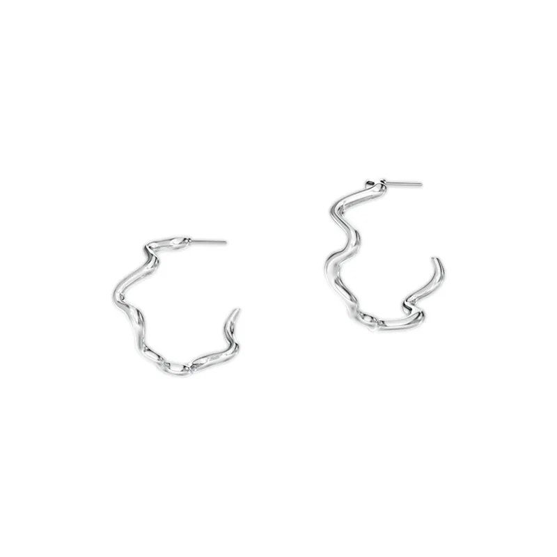 Mistova JEWELRY S925 Silver Comfortable Hoop Earrings Women's-0