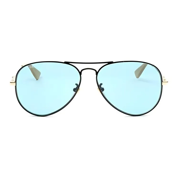 GUCCI Metal Aviator Sunglasses Men's Black-0