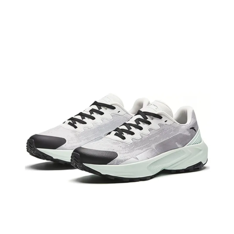 Anta Cushioning Breathable Low Top Running Shoes Women's Papyrus Gray-1