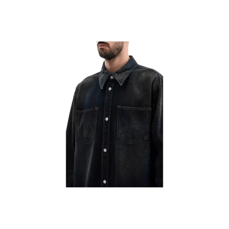 Acne Studios Collared Long Sleeve Denim Shirt-4