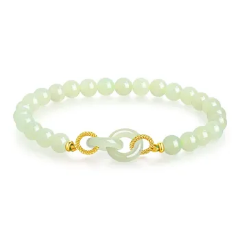 ZOKS Colored Glaze Jade Bracelets Women's